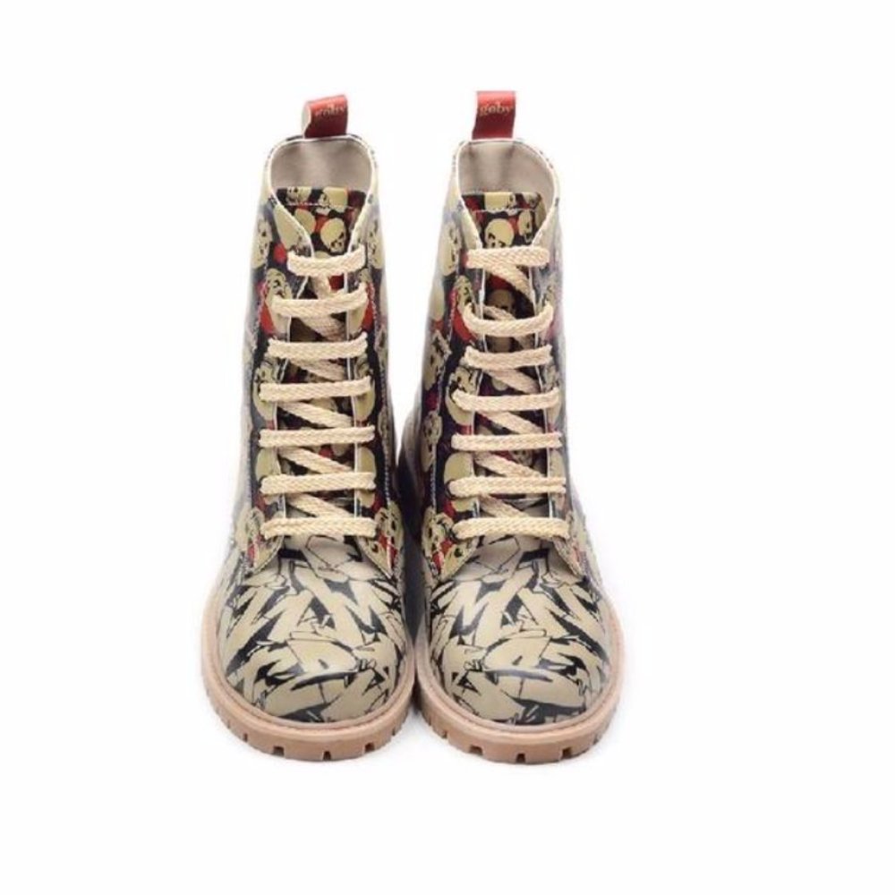 Graphic Art Skull Boots - Goby Shoes Halloween - Picture 2 of 5